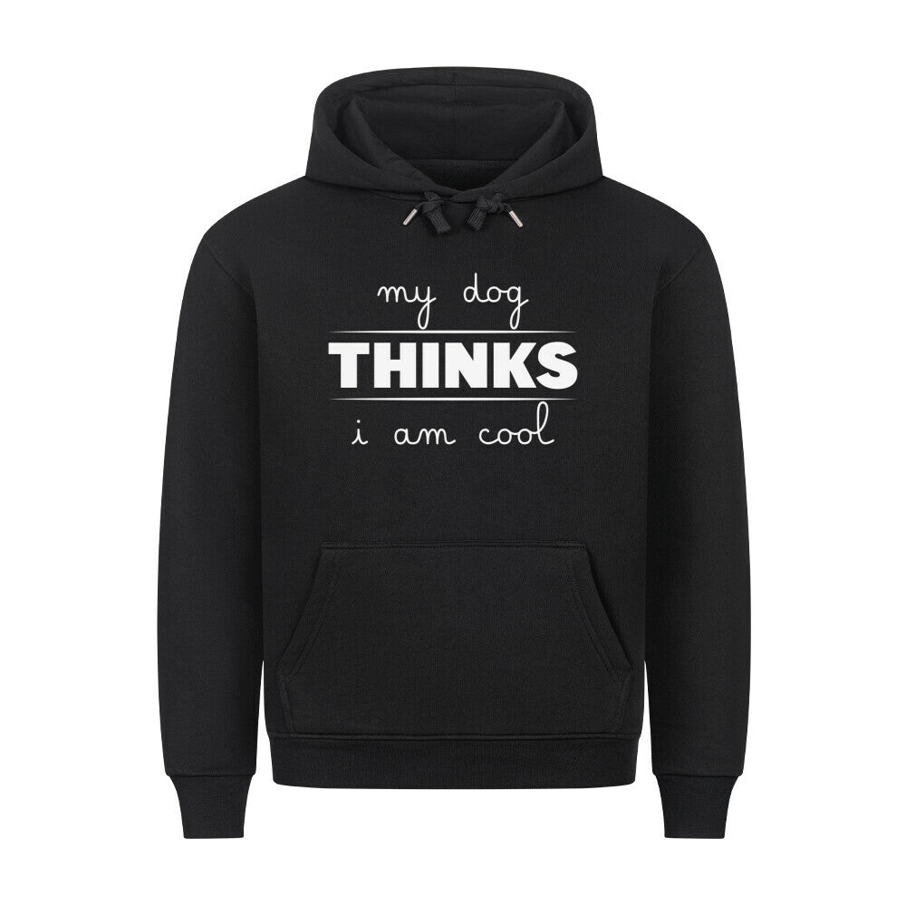 Premium Hoodie "My dog thinks..." Schwarz – hunde-shirt.de