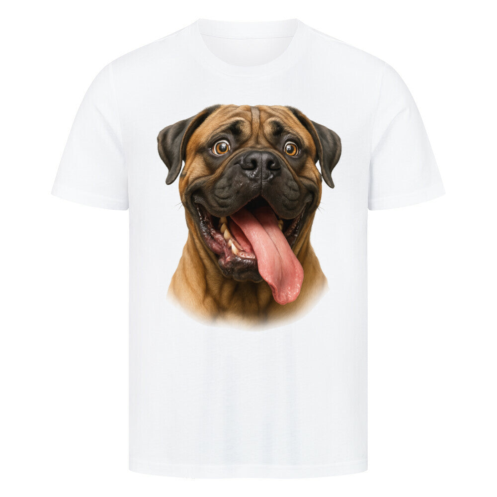 Premium T-Shirt "Bullmastiff - Crazy" Weiß – hunde-shirt.de
