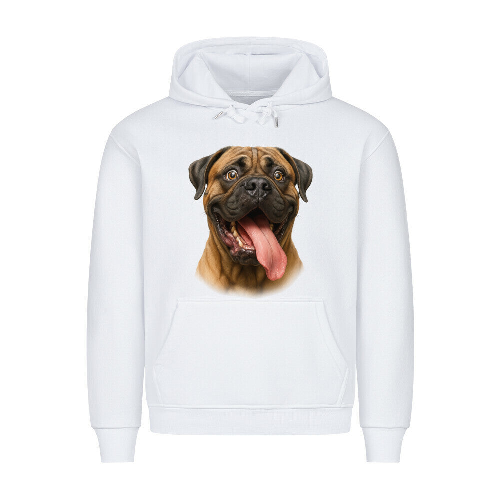 Premium Hoodie "Bullmastiff - Crazy" Weiß – hunde-shirt.de