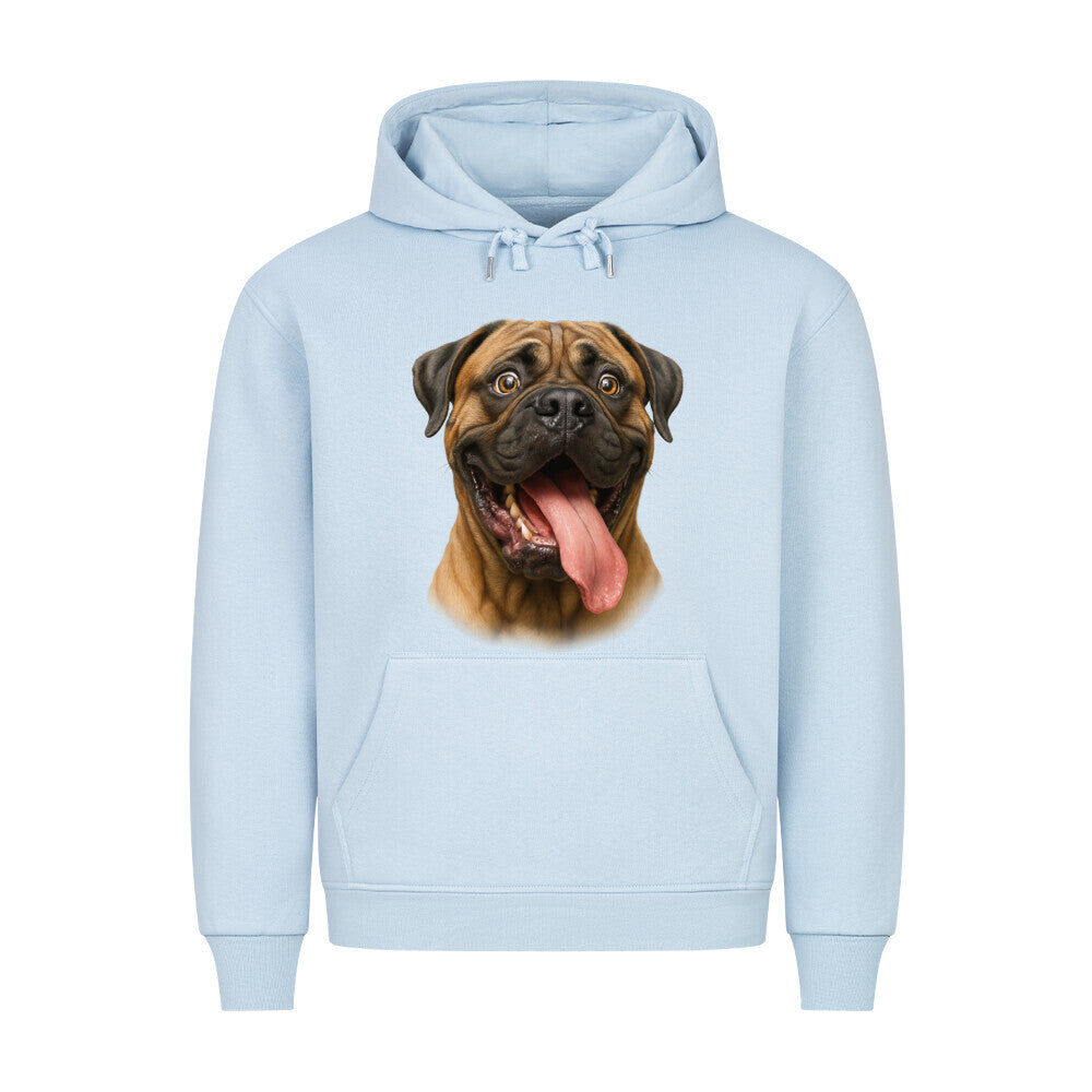 Premium Hoodie "Bullmastiff - Crazy" Babyblau – hunde-shirt.de