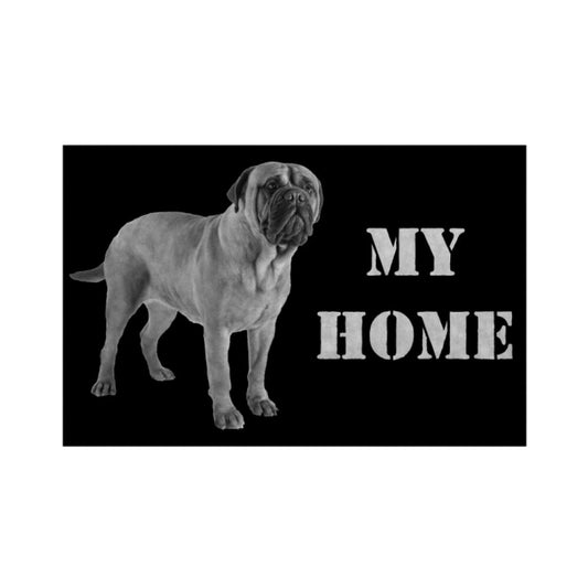Fußmatte "Bullmastiff - MY HOME" Weiß – hunde-shirt.de