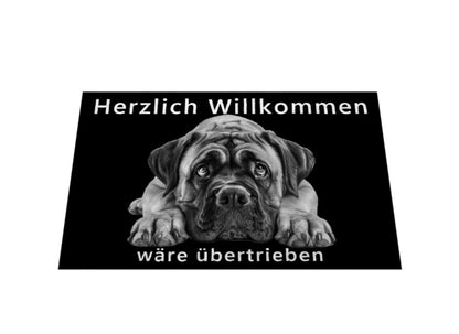 Fußmatte "Bullmastiff - Übertrieben..." – hunde-shirt.de