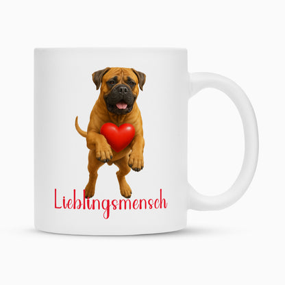 Tasse "Bullmastiff - Lieblingsmensch" Weiß – hunde-shirt.de