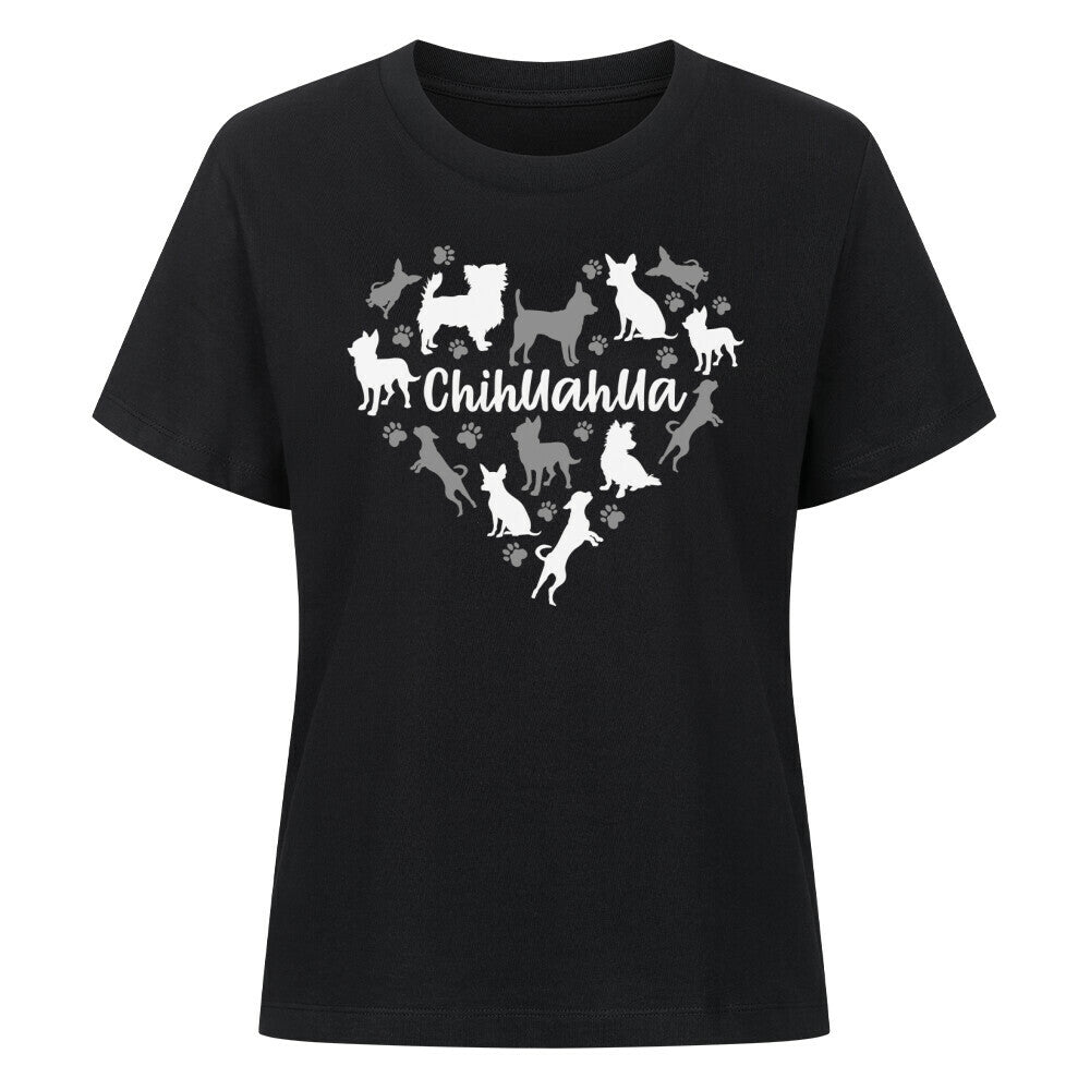 Premium Damen-Shirt "Chihuahua - Mein Herz" Schwarz – hunde-shirt.de