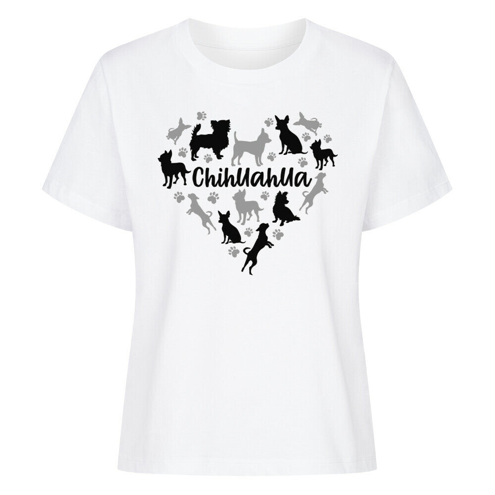 Premium Damen-Shirt "Chihuahua - Mein Herz" Weiß – hunde-shirt.de
