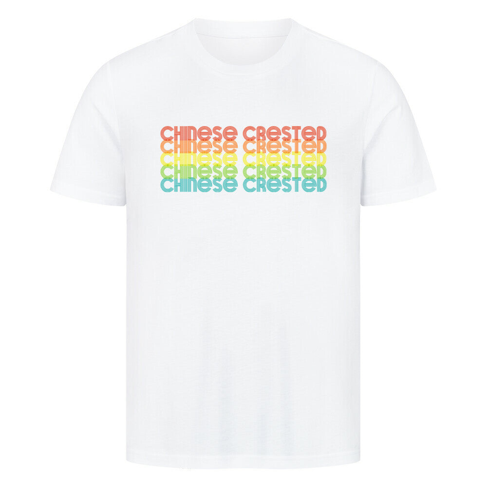 Premium T-Shirt "Chinese Crested - RETRO" Weiß – hunde-shirt.de