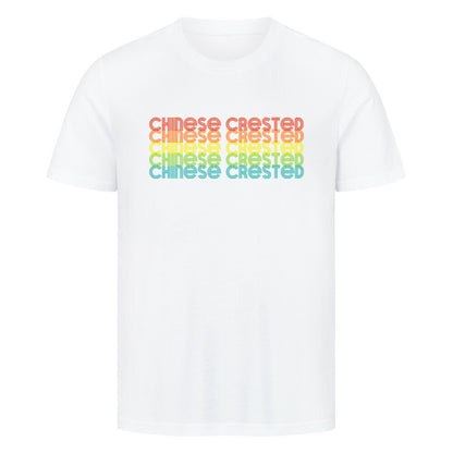 Premium T-Shirt "Chinese Crested - RETRO" Weiß – hunde-shirt.de