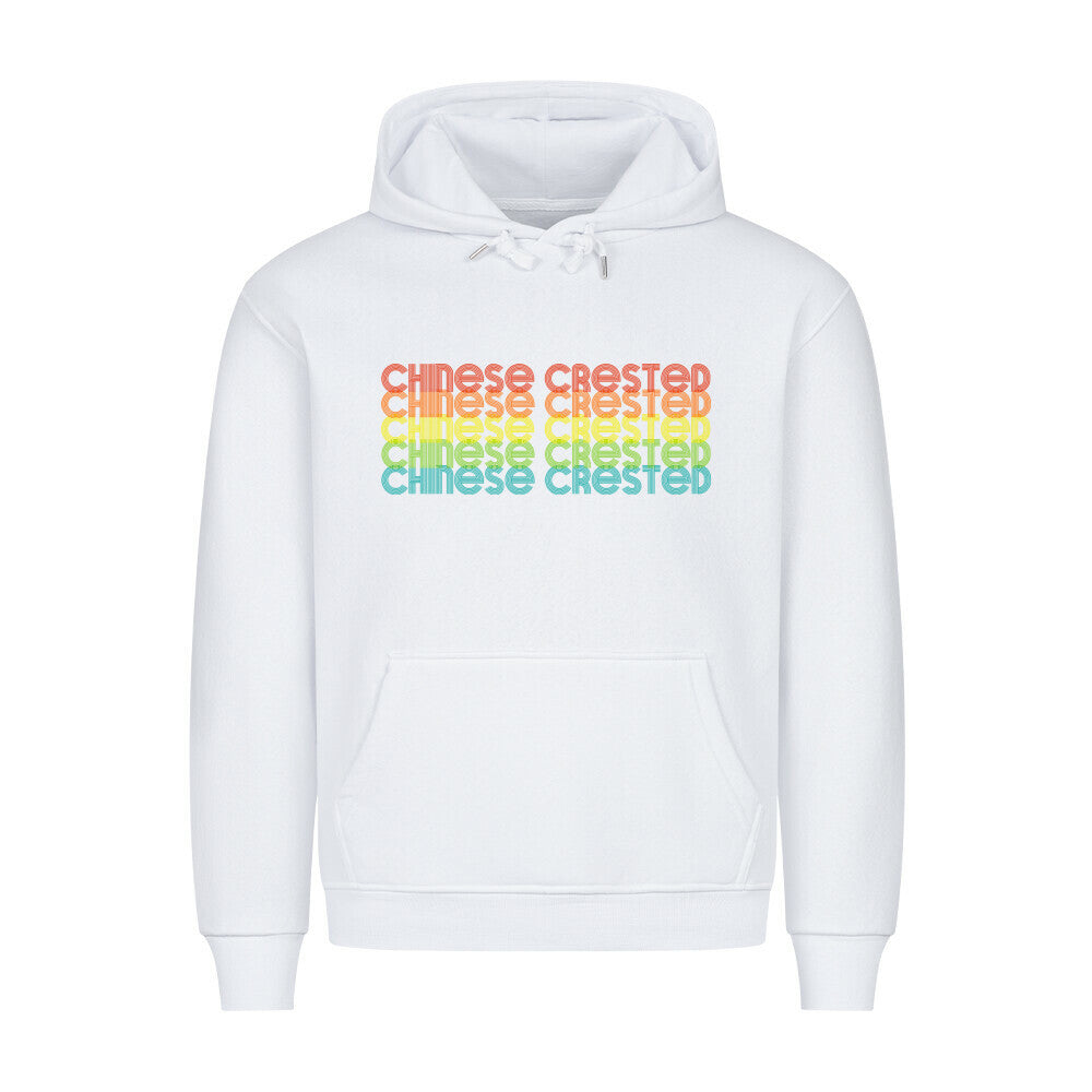 Premium Hoodie "Chinese Crested - RETRO" Weiß – hunde-shirt.de