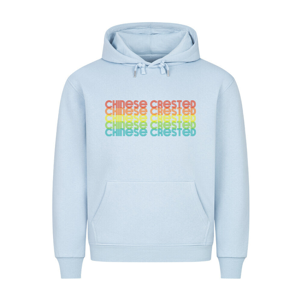 Premium Hoodie "Chinese Crested - RETRO" Babyblau – hunde-shirt.de