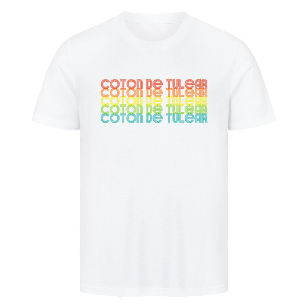 Premium T-Shirt "Coton de Tuléar - RETRO" Weiß – hunde-shirt.de