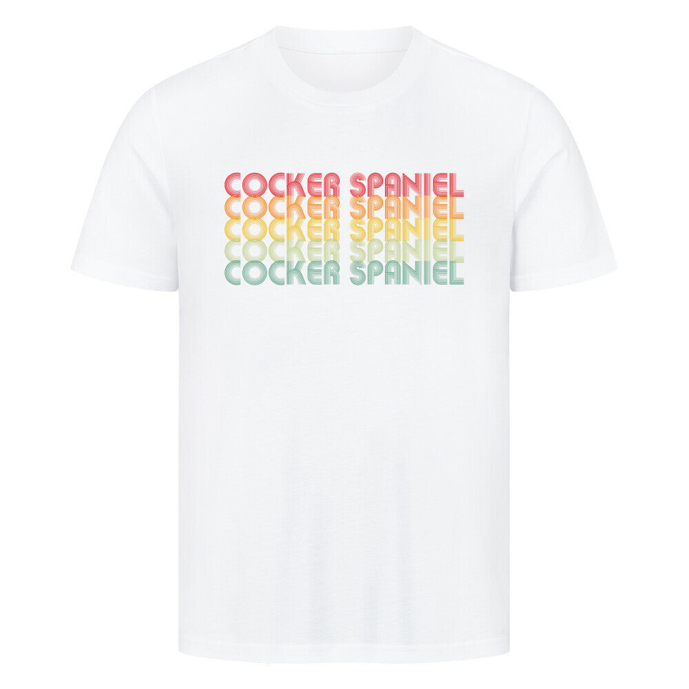 Premium T-Shirt "Cocker Spaniel - RETRO" Weiß – hunde-shirt.de