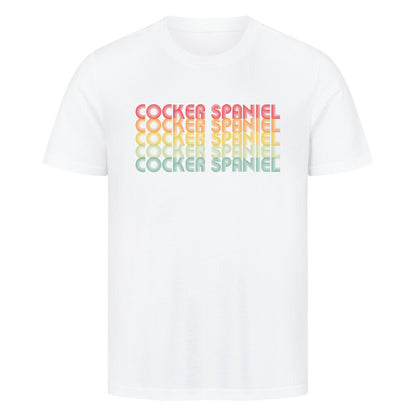 Premium T-Shirt "Cocker Spaniel - RETRO" Weiß – hunde-shirt.de