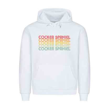 Premium Hoodie "Cocker Spaniel - RETRO" Weiß – hunde-shirt.de
