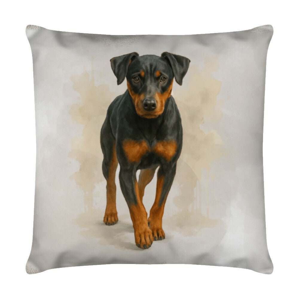 Kissen "Deutscher Pinscher - Walk" Weiß – hunde-shirt.de