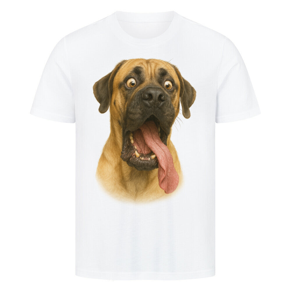 Premium T-Shirt "English Mastiff - Crazy" Weiß – hunde-shirt.de