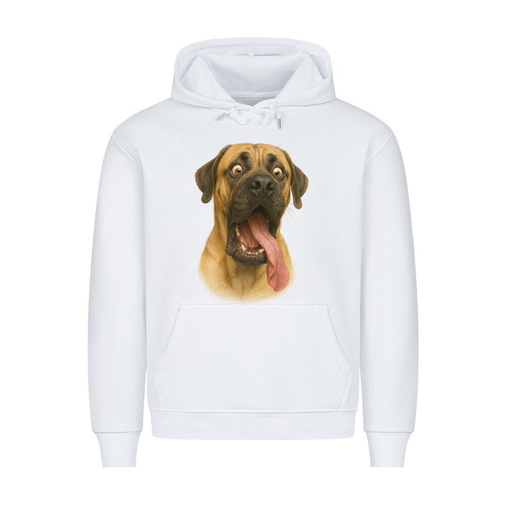 Premium Hoodie "English Mastiff - Crazy" Weiß – hunde-shirt.de