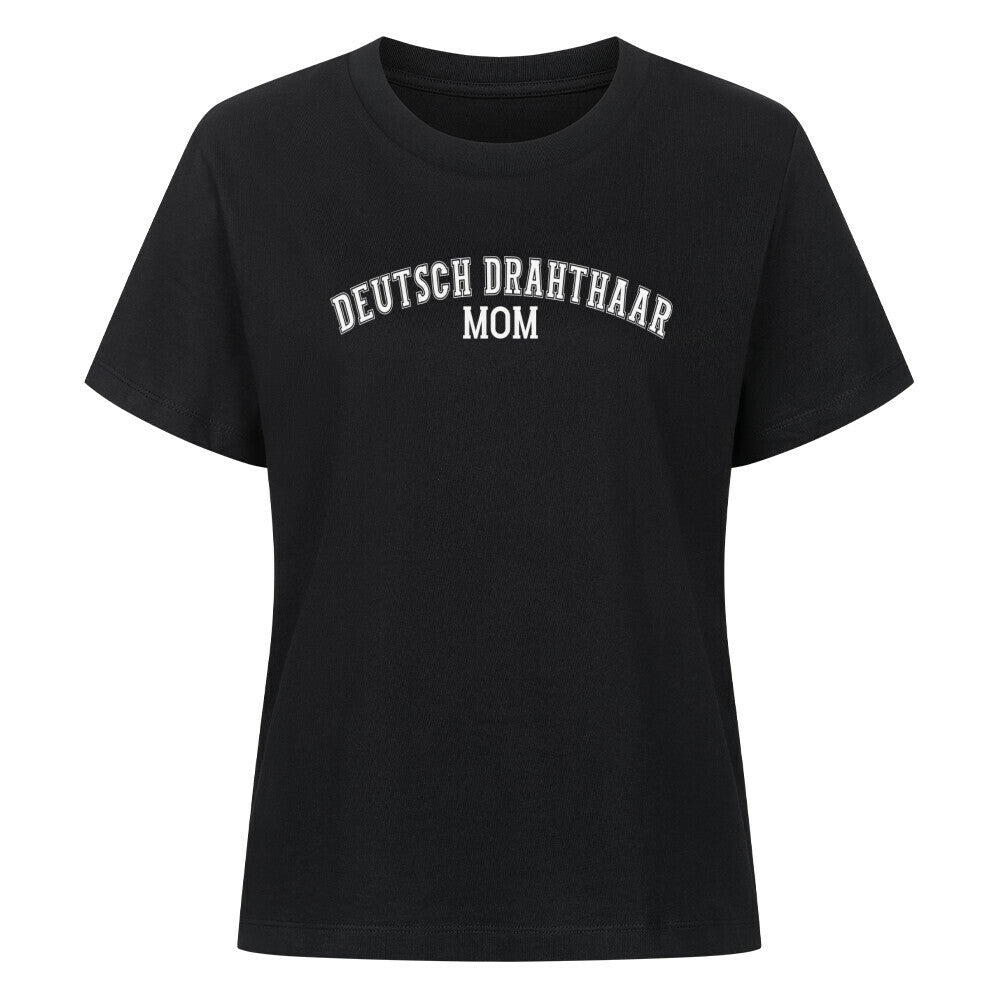 Premium Damen-Shirt "Deutsch Drahthaar - MOM" Schwarz – hunde-shirt.de