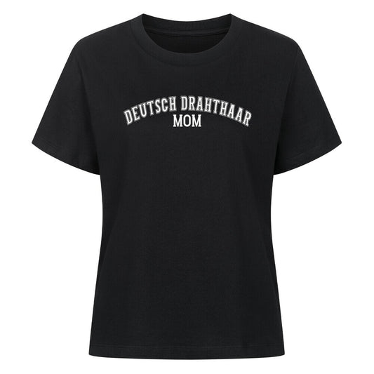 Premium Damen-Shirt "Deutsch Drahthaar - MOM" Schwarz – hunde-shirt.de