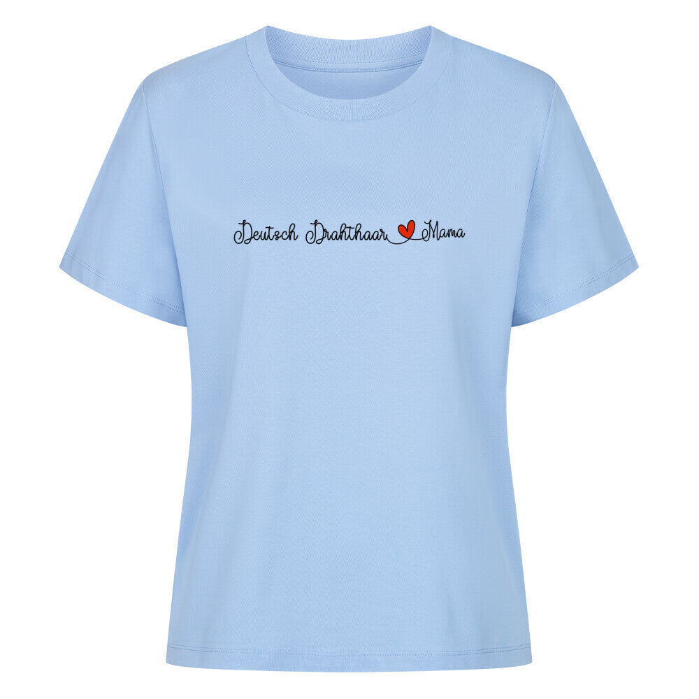 Premium Damen-Shirt "Deutsch Drahthaar - Mama" Sky Blue – hunde-shirt.de