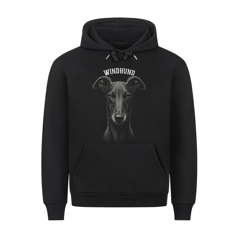 Premium Hoodie "Windhund - Pure" Schwarz – hunde-shirt.de