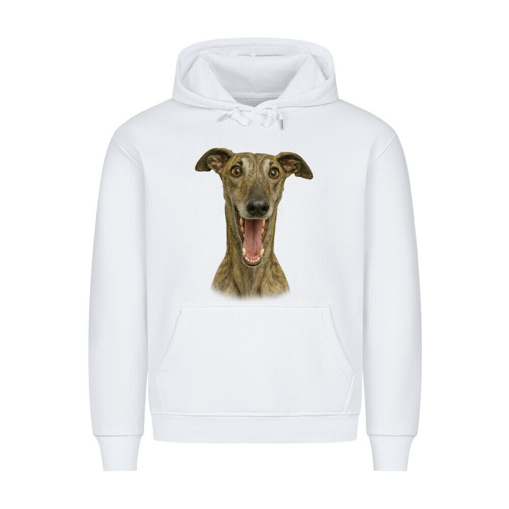 Premium Hoodie "Galgo - Crazy" Weiß – hunde-shirt.de