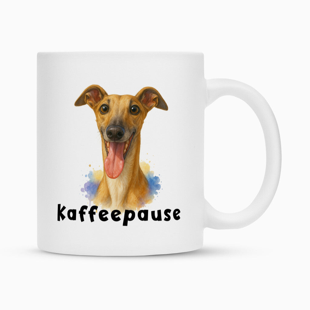 Tasse "Galgo - Kaffeepause" Weiß – hunde-shirt.de