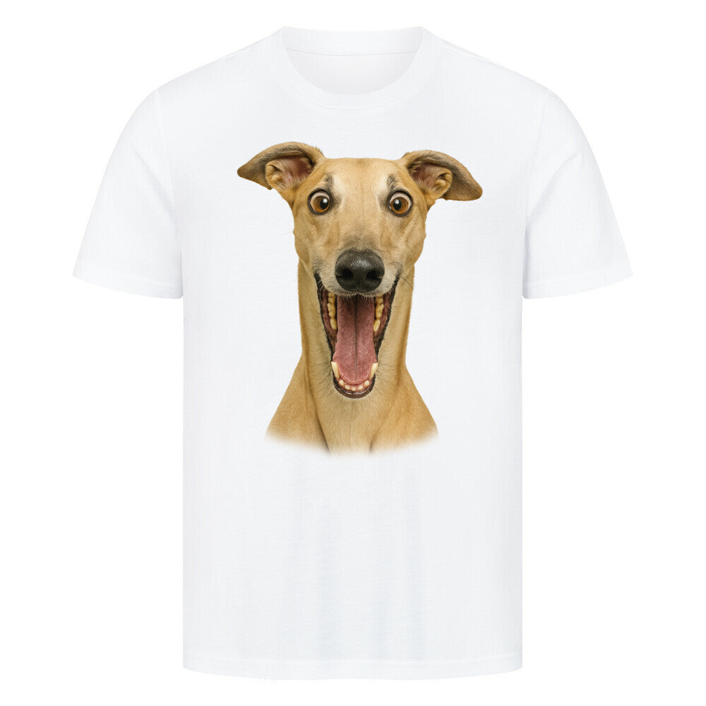 Premium T-Shirt "Greyhound - Crazy" Weiß – hunde-shirt.de