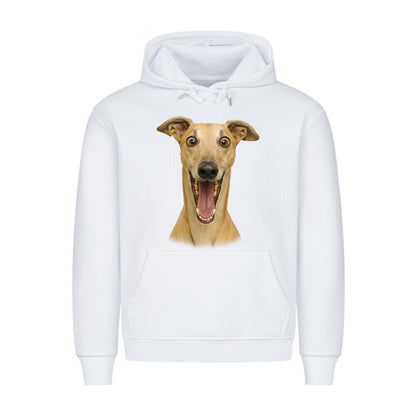 Premium Hoodie "Greyhound - Crazy" Weiß – hunde-shirt.de