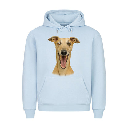 Premium Hoodie "Greyhound - Crazy" Babyblau – hunde-shirt.de