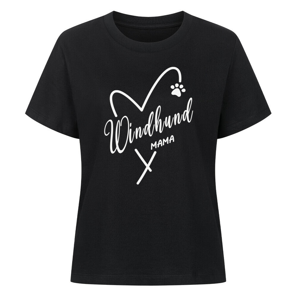 Premium Damen-Shirt "Windhund - MAMA" Schwarz – hunde-shirt.de