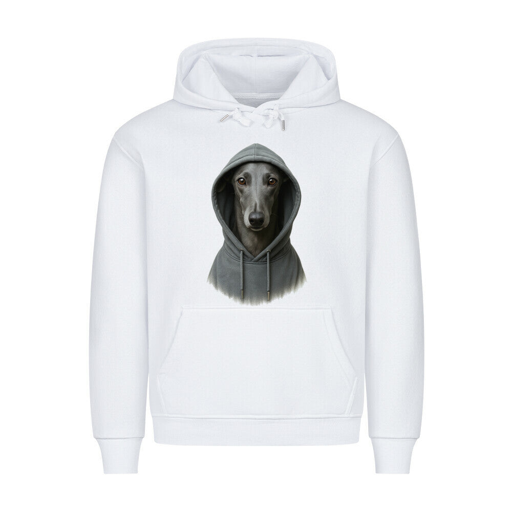 Premium Hoodie "Greyhound - Hooded" Weiß – hunde-shirt.de