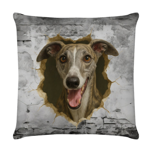 Kissen "Greyhound - Wall" Weiß – hunde-shirt.de