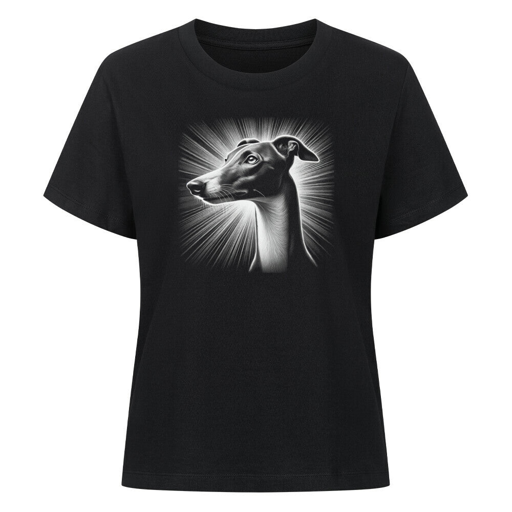 Premium Damen-Shirt "Greyhound - Bright" Schwarz – hunde-shirt.de