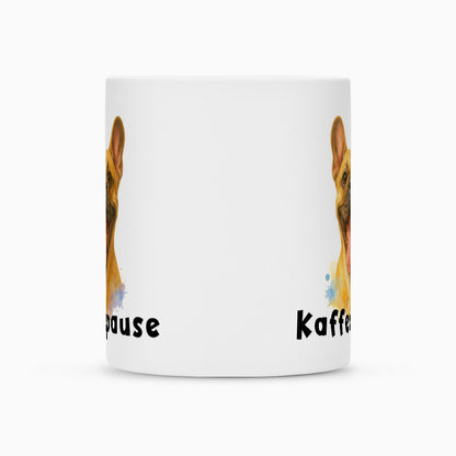 Tasse "Frenchie hell - Kaffeepause" – hunde-shirt.de