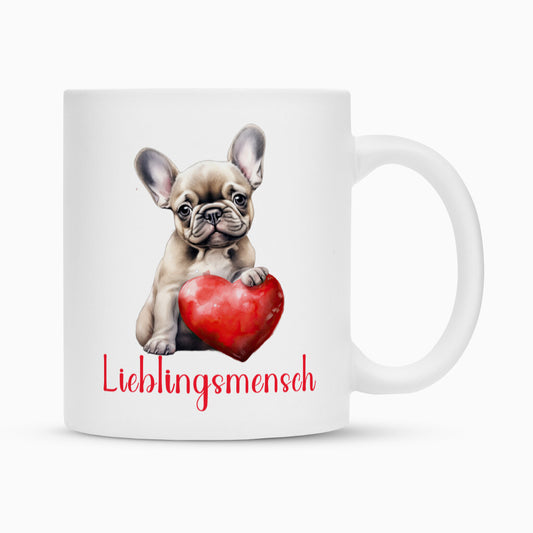 Tasse "Frenchie Puppy - Lieblingsmensch" Weiß – hunde-shirt.de