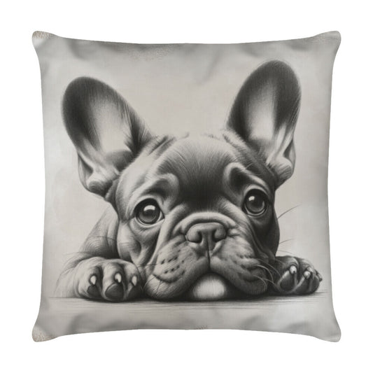 Kissen "Frenchie - Träumer" Weiß – hunde-shirt.de