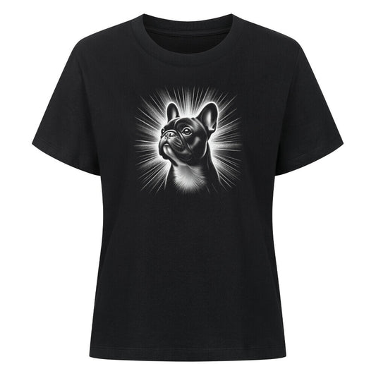 Premium Damen-Shirt "Französische Bulldogge - Bright" Schwarz – hunde-shirt.de