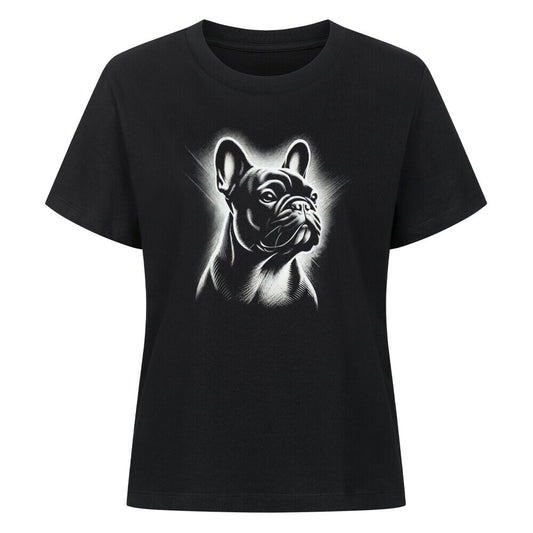 Premium Damen-Shirt "Frenchie Shine" Schwarz – hunde-shirt.de