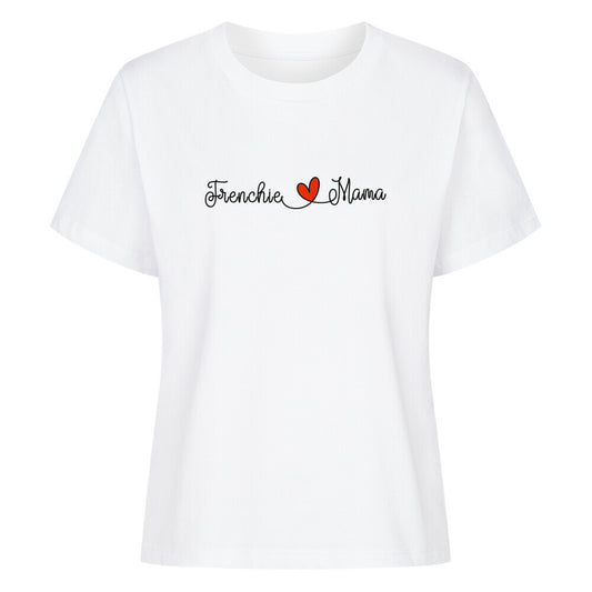 Premium Damen-Shirt "Frenchie - Mama" Weiß – hunde-shirt.de