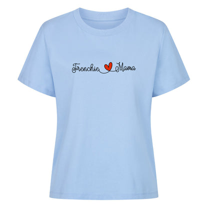 Premium Damen-Shirt "Frenchie - Mama" Sky Blue – hunde-shirt.de