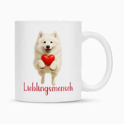 Tasse "American Eskimo - Lieblingsmensch" Weiß – hunde-shirt.de