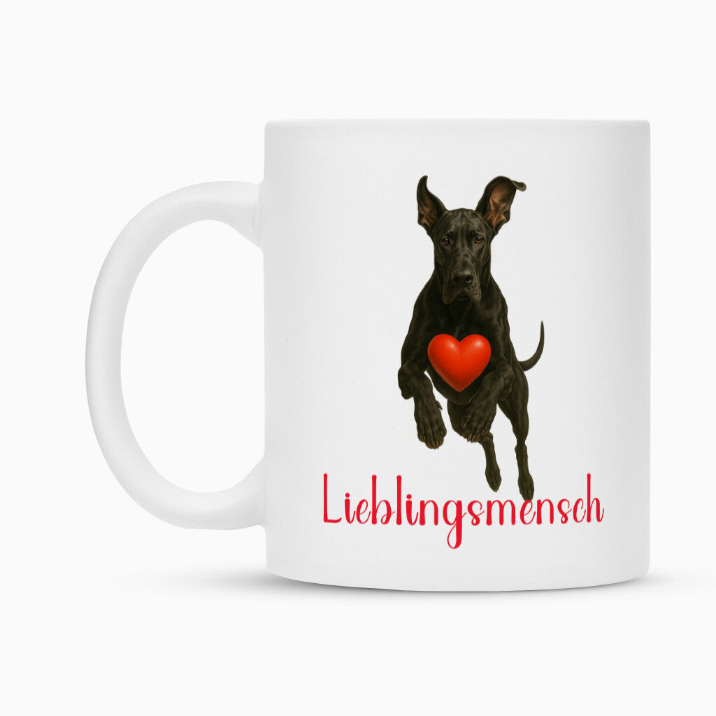 Tasse "Dogge schwarz - Lieblingsmensch" – hunde-shirt.de
