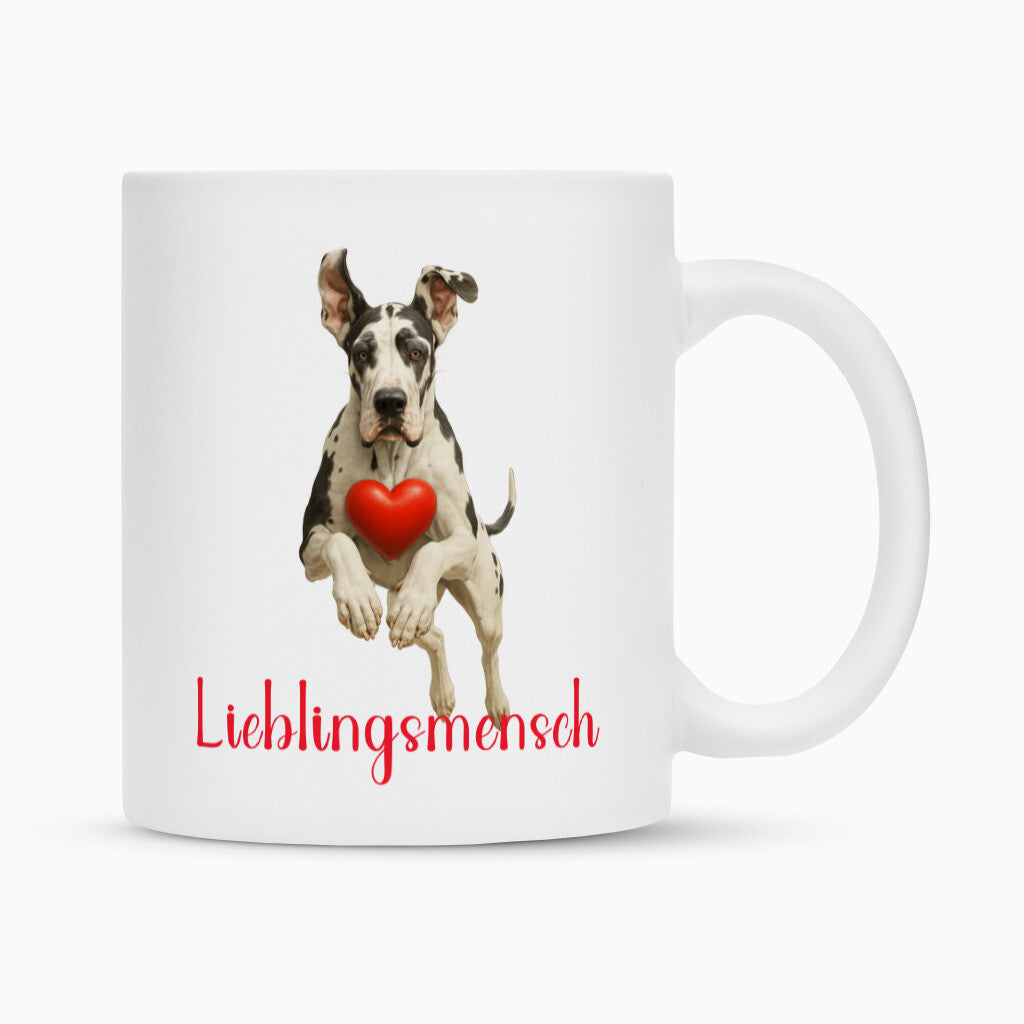 Tasse "Dogge - Lieblingsmensch II" Weiß – hunde-shirt.de