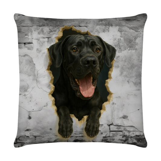 Kissen "Dogge schwarz - Wall" Weiß – hunde-shirt.de