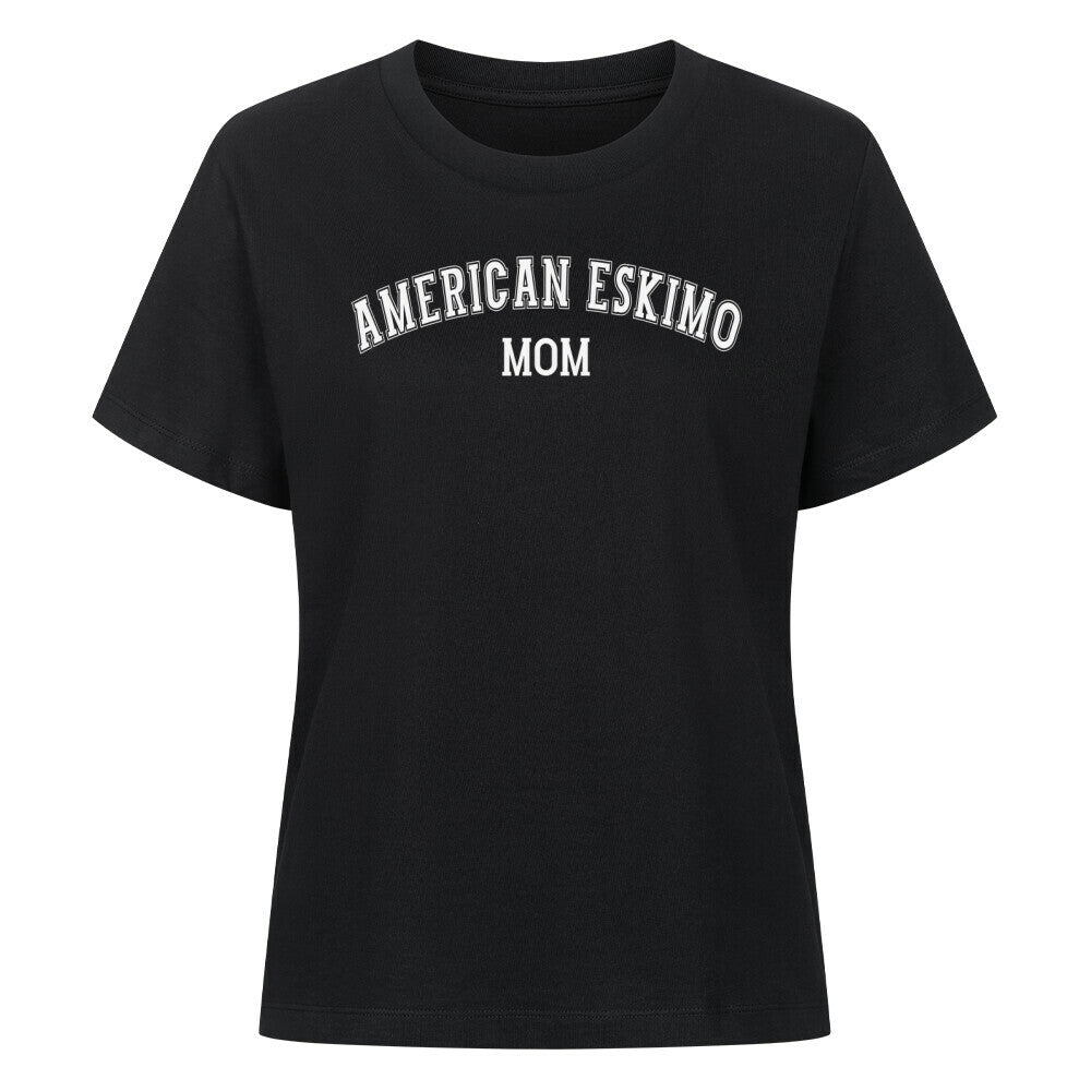 Premium Damen-Shirt "American Eskimo - MOM" Schwarz – hunde-shirt.de