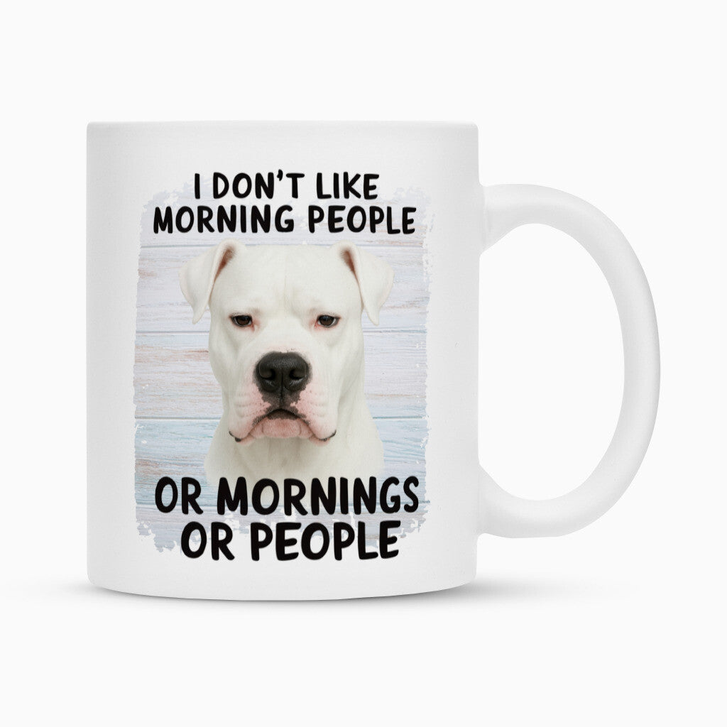 Tasse "Dogo Argentino - Morning People" Weiß – hunde-shirt.de