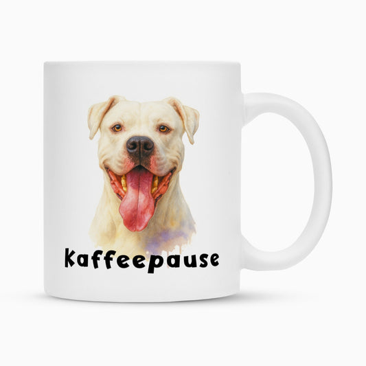 Tasse "Dogo Argentino - Kaffeepause" Weiß – hunde-shirt.de