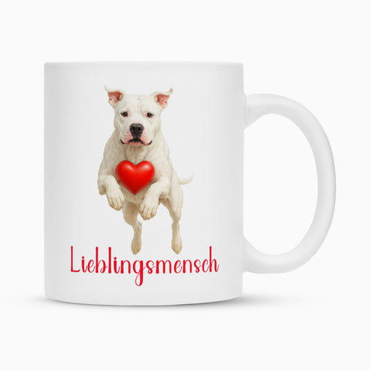 Tasse "Dogo Argentino - Lieblingsmensch" Weiß – hunde-shirt.de