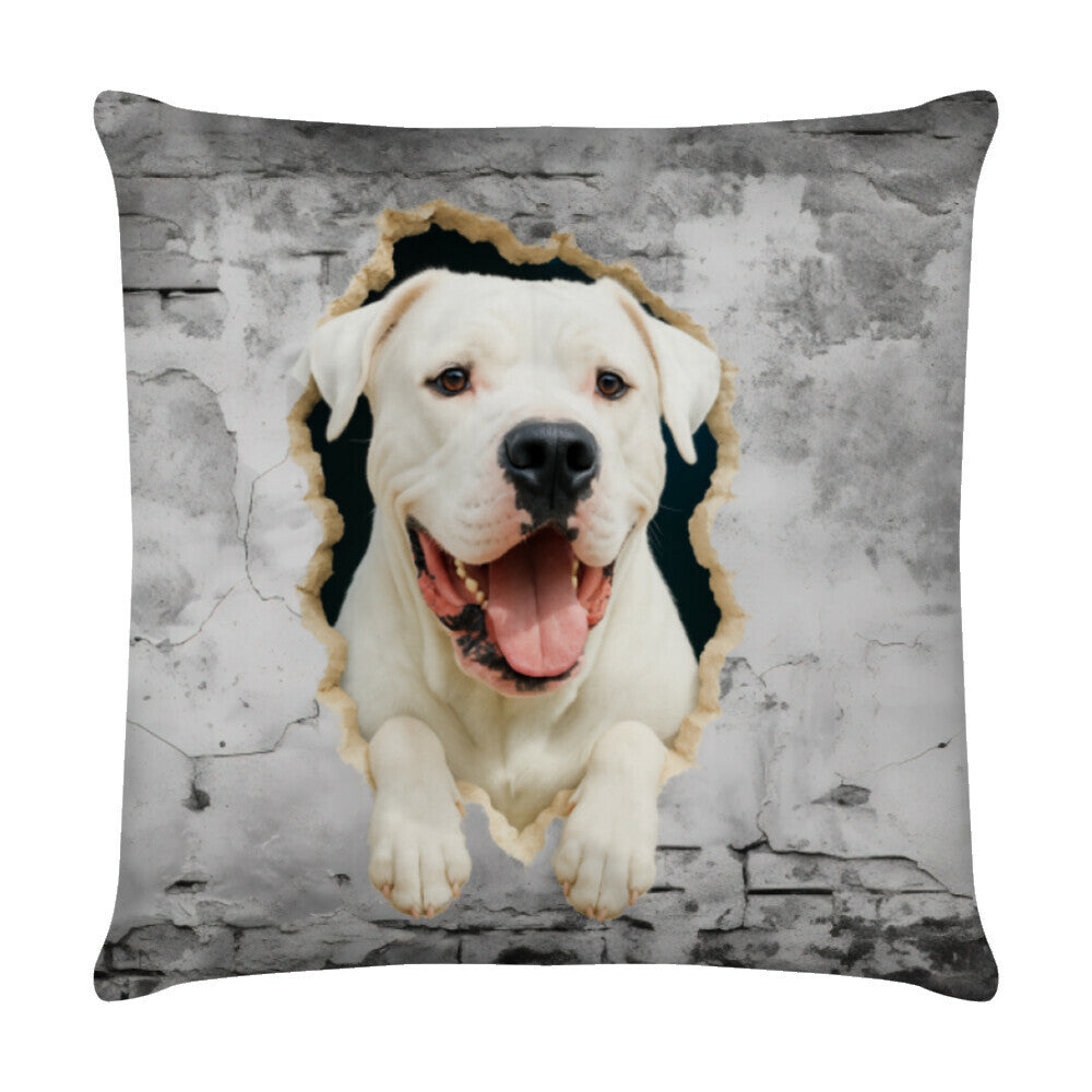 Kissen "Dogo Argentino - Wall" Weiß – hunde-shirt.de