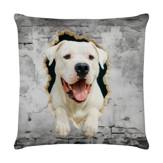 Kissen "Dogo Argentino - Wall" Weiß – hunde-shirt.de